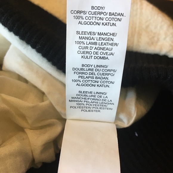 NWT Lucky Brand Two-Tone Varsity Jacket Cotton W/ Leather Sleeves Size Medium - Picture 12 of 15